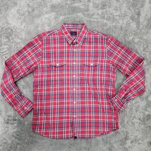 UNTUCKit Men's Pink Blue Button Up Plaid Shirt Size XL